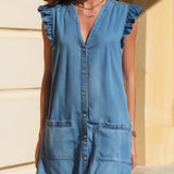 Amalfi | Abito Corto Denim Senza Maniche