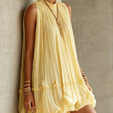 Celestina | Abito Mini Halter Chiffon Plissettato