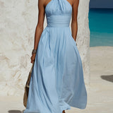 Halene | Abito Midi Halter a Righe