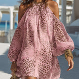 Leopard | Abito Mini Chiffon Spalle Scoperte