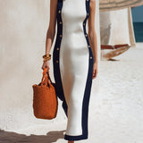 Meridia | Abito Midi Maglia Color-Block