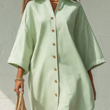 Mintara | Abito Midi Camicia a Righe Oversize