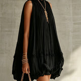 Nerida | Abito Mini Halter Chiffon a Balze
