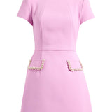 Perline | Abito Mini Perline Collo Rotondo