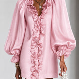 Rosalie | Abito Mini Chiffon Scollo a V Balze