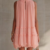 Roselle | Abito Mini Halter Chiffon Plissettato