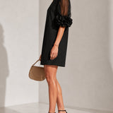 Roselle | Abito Mini Organza con Polsini Floreali