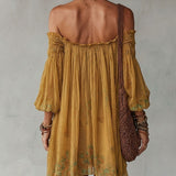 Solstice | Abito Mini Chiffon Spalle Scoperte a Fiori