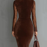 Velours | Abito Mini Keyhole Velluto e Pizzo