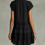 Venetia | Abito Mini Chiffon a Righe con Balze