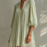 Venetia | Abito Mini Chiffon Plissettato Maniche Lanterna