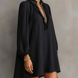 Venetia | Abito Mini Scollo a V con Balze