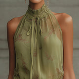 Verdania | Abito Mini Halter Chiffon Fiori