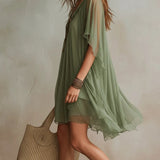 Verina | Abito Mini Chiffon Scollo a V Stratificato