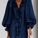 Vervain | Abito Mini Chiffon Scollo a V Balze