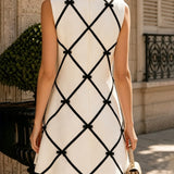 Vesper | Abito Mini A-Line Scacco Fiocco