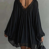 Vesper | Abito Mini Chiffon Halter con Pizzo