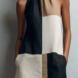 Vesper | Abito Mini Halter Color-Block