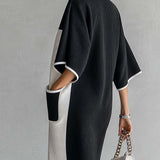 Vienne | Abito Midi Color-Block Maniche Pipistrello